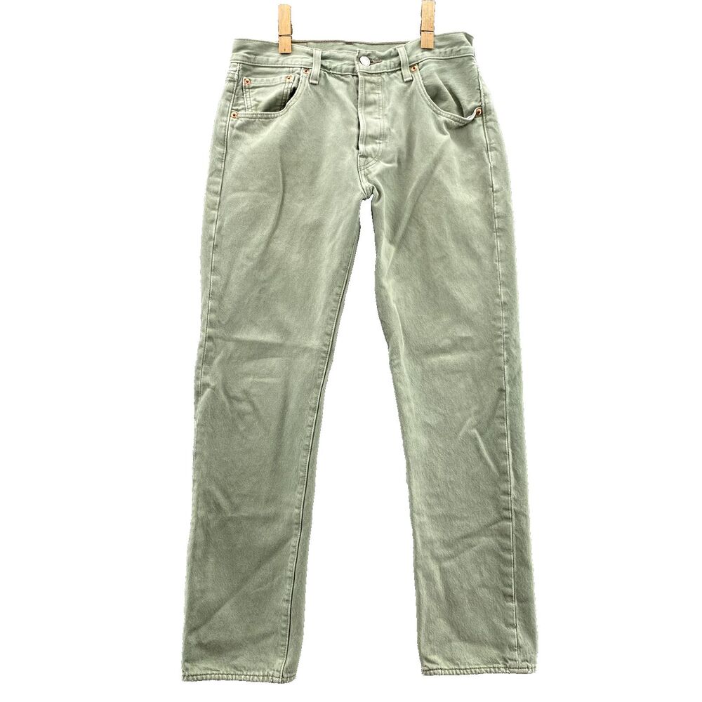 Levi's 501 XX Jeans Mens 28x28* Sage Green Button Fly Classic Straight Denim 90s